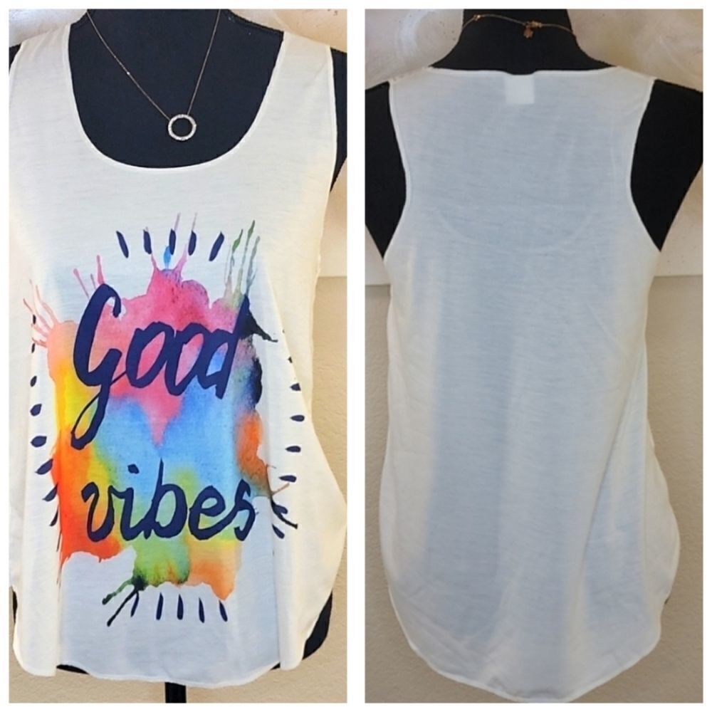 Good Vibes White Tank Top